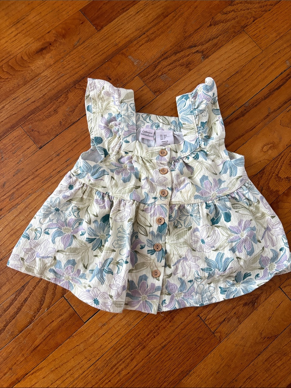 Catherine Malandrino Floral Baby Dress in Lilac, Teal & Cream